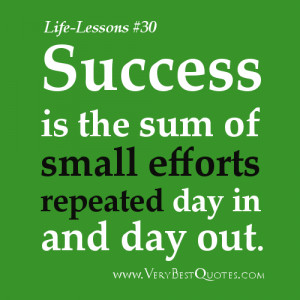 Success is the sum of small efforts repeated day in and day out.