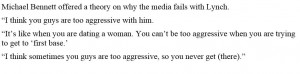 ... interesting” theory on why the media doesn’t get along with Lynch