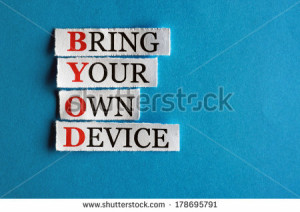 BYOD acronym in business concept, words on cut paper hard light ...