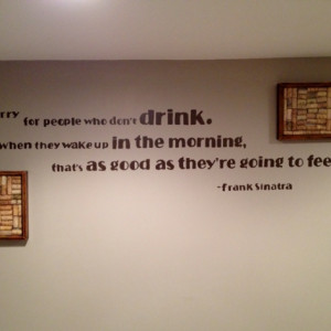 Sinatra quote on our basement hall