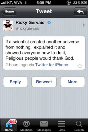 Funny photos funny Ricky Gervais quote religion
