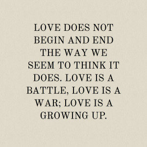 battle love is a war love is a growing up
