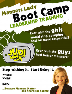 School Quotes For Teenagers Manners boot camp for teens