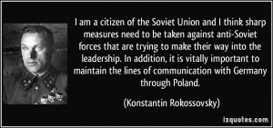 am a citizen of the Soviet Union and I think sharp measures need to ...