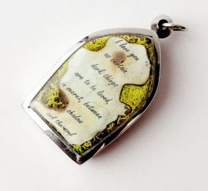 Certain Dark Things Quote Locket Faux Stone by PurpleToedGypsy $25