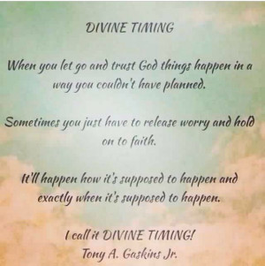 God's Divine Timing....