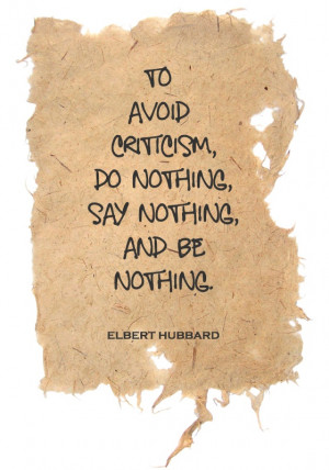 to avoid criticism # quotes