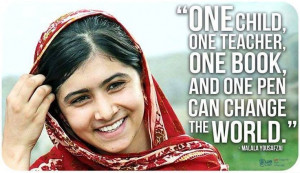 ... quote one child one teacher one book and one pen can change the world