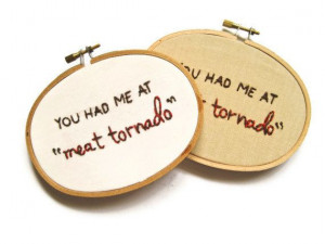 Ron Swanson Embroidery Hoop : Meat Tornado - Parks and Rec TV Quote ...