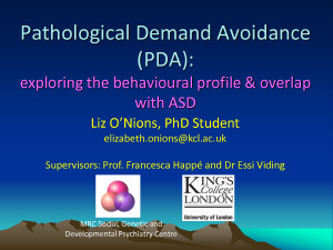 Exploring the concept of Pathological Demand Avoidance