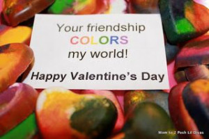 Mom to 2 Posh Lil Divas: Melted Heart Rainbow Crayon Valentines