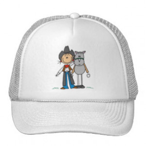 Cowgirl & Horse Stick Figure Trucker Hat