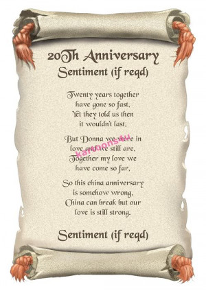 20th Anniversary (China) Personalised Poem