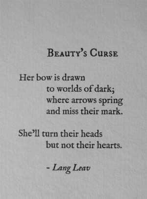 Beauty's Curse, by Lang Leav: 