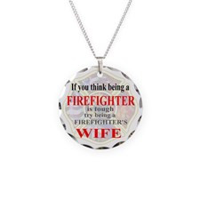 Firefighters wife. Necklace Circle Charm for