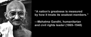 Mahatma Gandhi, humanitarian and civil rights leader (1869–1948), in ...