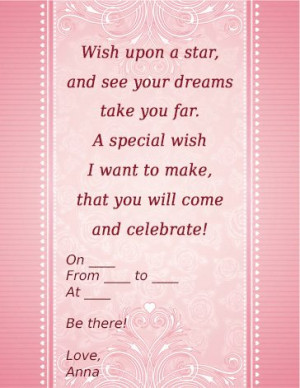 Sweet Sixteen Invitation Wording http://www.buzzle.com/articles/sweet ...
