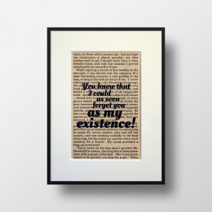 Wuthering Heights - Book Quote Print - Romantic Quote - Birthday Gift ...