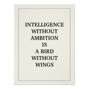 INTELLIGENCE WITHOUT AMBITION IS A BIRD WITHOUT POSTERS