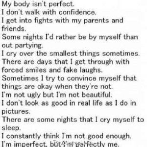insecurity quotes | TumblrI M Imperfect, Imperfect Perfect, True, I M ...