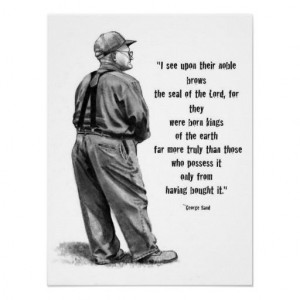 Original Drawing of Farmer: Quote About Farmers: Poster
