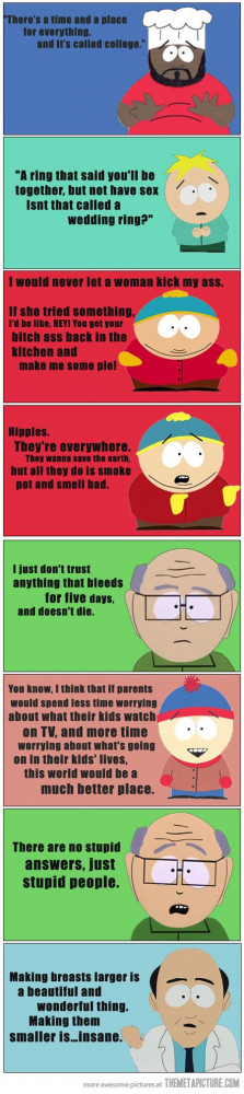 from the show South Park. These characters portray satire funny ...