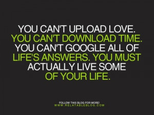 You must actually live life