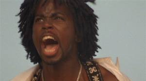 Mercutio (played by Harold Perrineau) yelling the famous line in 1996 ...