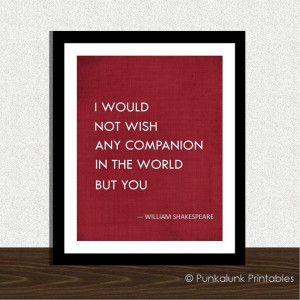 Shakespeare Wedding Quote - Shakespeare Romantic Print - Anniversary ...