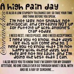 Being in pain makes anyone crabby, especially those of us with chronic ...