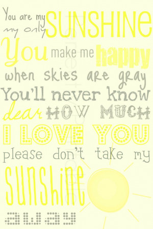 You Are My Sunshine Quotes You are my sunshine printable