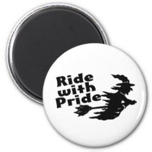 Ride With Pride Witch Refrigerator Magnets