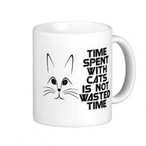 Time with cat funny basic white mug