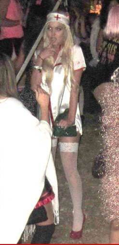 Lindsay Lohan as a slutty nurse for Halloween