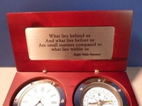SPECIAL Price Compass Clock Silver with Emerson Quote