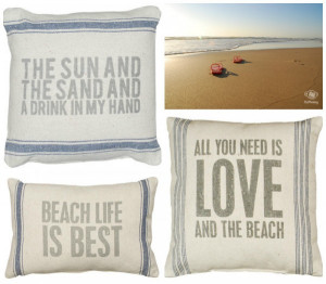 Beach Quotes Pillows from OceanStyles.com