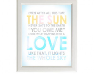 Hafiz Inspiring Love Quote 8x10 Art Print – Even After All This Time ...