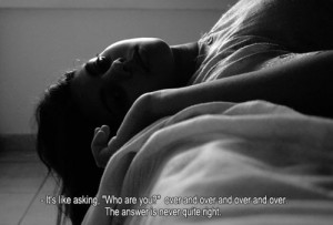 black and white, fashion, girl, hair, lying down, quotations, quotes ...