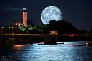 Mega-Moon-over-Jupiter-Lighthouse-Photo-Art hdrcustoms website design ...