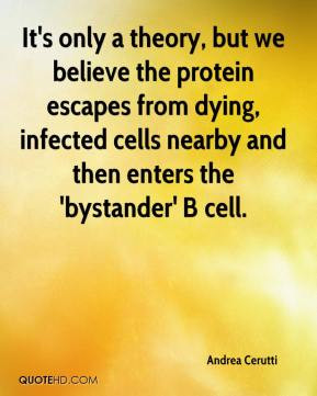 It's only a theory, but we believe the protein escapes from dying ...