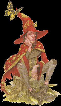 Rincewind as illustrated by Paul Kidby in The Art of Discworld .