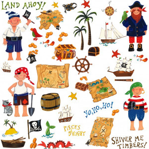 Treasure Hunt Pirate Wall Stickers