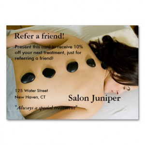 Referral Card with massage stones Business Card Template