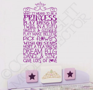 Princess Wall Quote Decal Vinyl Sticker Art Letters Ebay