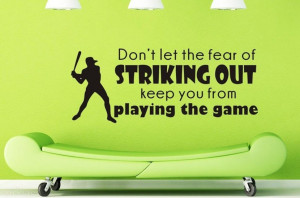 Baseball sport wall quote art sticker for home shcool inspiration ...