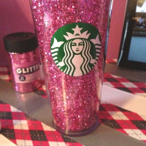 ... Starbucks, Starbucks Cups, Add Glitter, Pink Glitter, Diy Glitter