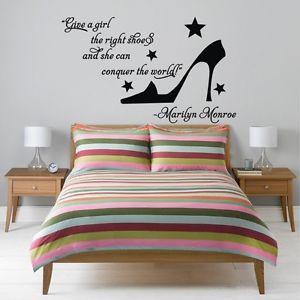 Marilyn Monroe Give A Girl The Right Shoes Wall Quote Vinyl Decal ...