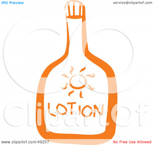 ... Clipart Illustration of a Bottle of Orange Sun Tan Lotion by Prawny
