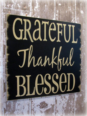 Typography Sign Wall Decor- Grateful Thankful Blessed - Antiqued ...