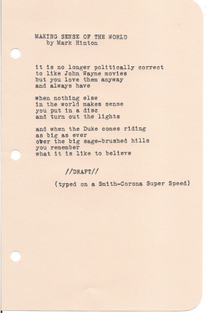 Poem: “Making Sense of the World” by Mark Hinton